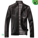 Mens Black Leather Jacket CW812206 - m.cwmalls.com
