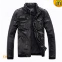 Mens Black Motorcycle Jacket CW813074 - jackets.cwmalls.com