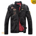 Black Leather Motorcycle Jacket CW813028 - jackets.cwmalls.com