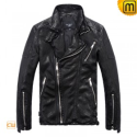 Mens Leather Biker Jacket CW813119 - jackets.cwmalls.com