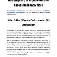 Due Diligence Environmental Site Assessment Know More
