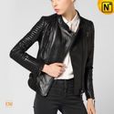 Sydney Womens Collarless Leather Moto Jacket CW650022