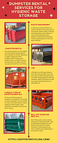 Dumpster Rental services for hygienic waste storage