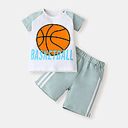 Boy's Football Print Short-sleeved Clothing Set For 1-7Y On Sale - NewChic