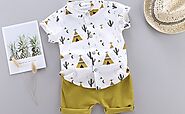 Kid Store: 1-4 Years Infant Baby Boys Clothes Set Cartoon T-shirt Tops+shorts Summer Newborn Casual Outfits 2021 Unis...