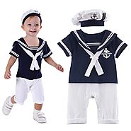 10.28US $ 30% OFF|Baby Sailor Costume Halloween Cosplay Newborn Nautical Outfit Toddler Navy Style Romper for Photogr...