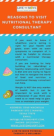 Reasons To Visit Nutritional Therapy Consultant