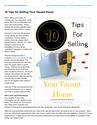 Selling a Vacant Home? 10 Tips To Help Keep Your Vacant Home Safe!