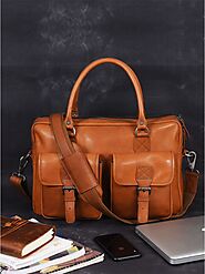 Murcia Leather Office Bag – Caramel Brown