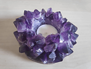 Amethyst Point Candle Holder | Amethyst lamp | The Crystal Decor