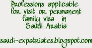 PERMANENT FAMILY VISA PROFESSIONS IN SAUDI ARABIA
