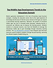 Top mobile app development trends in the education domain