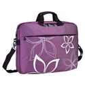 17 Inch Purple Contour Flowers Floral Print Laptop Computer Briefcase Messenger Shoulder Bag Carrying Case