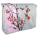 Pink Sparse Floral 15.4 inch Laptop Padded Compartment Shoulder Messenger Bag for K-Cliffs Lifestyle