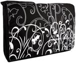 Black & White Fleur 15.4 inch Laptop Padded Compartment Shoulder Messenger Bag for K-Cliffs Lifestyle