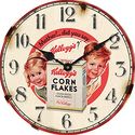 Wall Clock by Kelloggs - Vintage - Retro - Cornflakes Boy and Girl Image Antique Style - In Stock and comes with AMAZ...