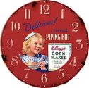 Tirquin Retro Vintage Kelloggs Cornflakes Rice Crispies Girl Wall Clock, 11.75"