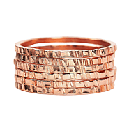 Rose Gold Rugged Stacking Rings