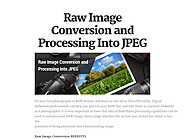 Raw Image Conversion and Processing Into JPEG