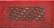 Buy 1.6X2 & SMALLER Bokhara Rugs MR19476 Green / Red Fine Hand Knotted Wool Area Rug | Monarch Rugs