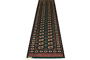Buy 10 ft. Runner Bokhara Rugs Green / Red Fine Hand Knotted Wool Area Rug - MR19445 | Monarch Rugs