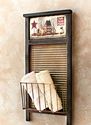 Vintage Washboard Wall Basket Rack - Display in Bathroom, Kitchen or Laundry Room