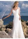 Beach Graceful Straps Sheath/Column Tulle Bridal Wedding Dress under 200