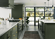 Glossy Green Kitchen Cabinets