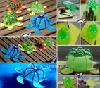 How to make turtle arts from recycled plastic bottles step by step DIY tutorial instructions