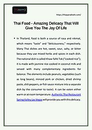 THAI FOOD – AMAZING DELICACY THAT WILL GIVE YOU THE JOY OF LIFE