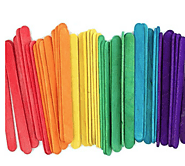 4.5" Colored Wooden Craft Sticks - Choose from packages of 100, 200,500, 1000 or 10000 pieces. Vibrant bright colors ...