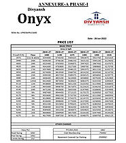 Divyansh Onyx Price List Ghaziabad