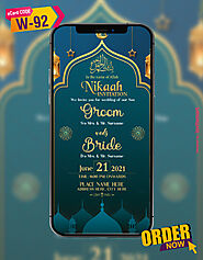 Traditional Muslim Wedding Digital Invitation Card.