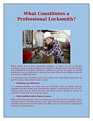 What Constitutes a Professional Locksmith?