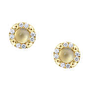 Shop Now Orchid© Round Cobochon Gemstone & Diamond Halo Earring