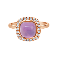 Visit Now Orchid Cushion Cabochon Gemstone & Diamond Halo Ring