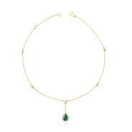 Buy Now Chevelle© Pear Gemstone Halo Diamond Anklet | La Marquise