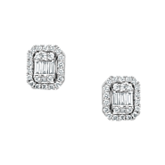 Shop Now Je Emerald Illusion Halo Diamond Earring From La Marquise