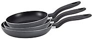T-fal A857S3 Specialty Nonstick 8-Inch 9.5-Inch 11-Inch Fry Pan Cookware Set, 3-Piece, Gray