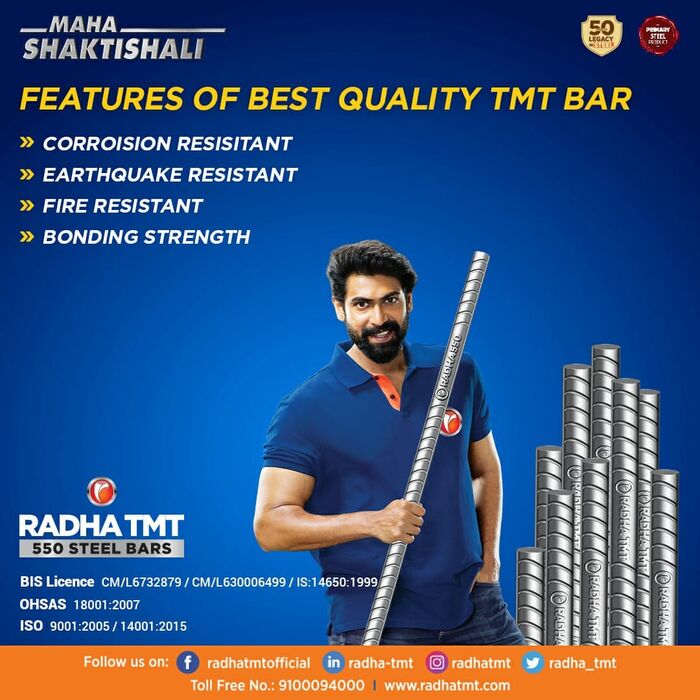 RADHA 550 TMT Steel Bars A Listly List