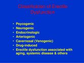 Classification of Erectile dysfunction or impotence