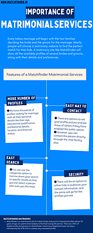Importance of Matchfinder Matrimonial Services