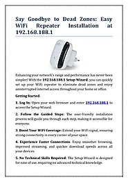 Say Goodbye to Dead Zones: Easy WiFi Repeater Installation at 192.168.188.1