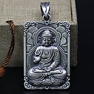 Silver Buddha Pendant: Made From Oxidized 999 Silver - Mantrapiece.com