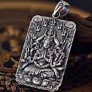 Guan Yin Necklace: 999 Silver Buddha Chain Necklace - Mantrapiece.com