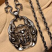 Fudo Myo-o Pendant - with 999 Silver Chain Necklace - Mantrapiece.com