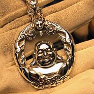 Big Buddha Pendant - Depicts the Laughing Buddha Smiling - Mantrapiece