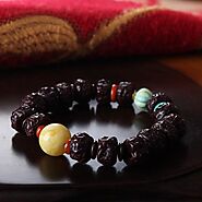 Tibetan Mala Beads: Old Tibetan Rudraksha Mala and Amber - Mantrapiece