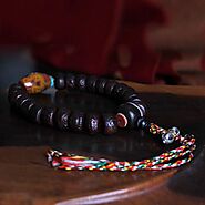 Tibetan Mala Beads: Aged Tibetan Bodhi Seed and Agate - Mantrapiece