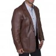Mens Western Pure Leather Dark Brown Sportcoat Blazer - ZippiLeather